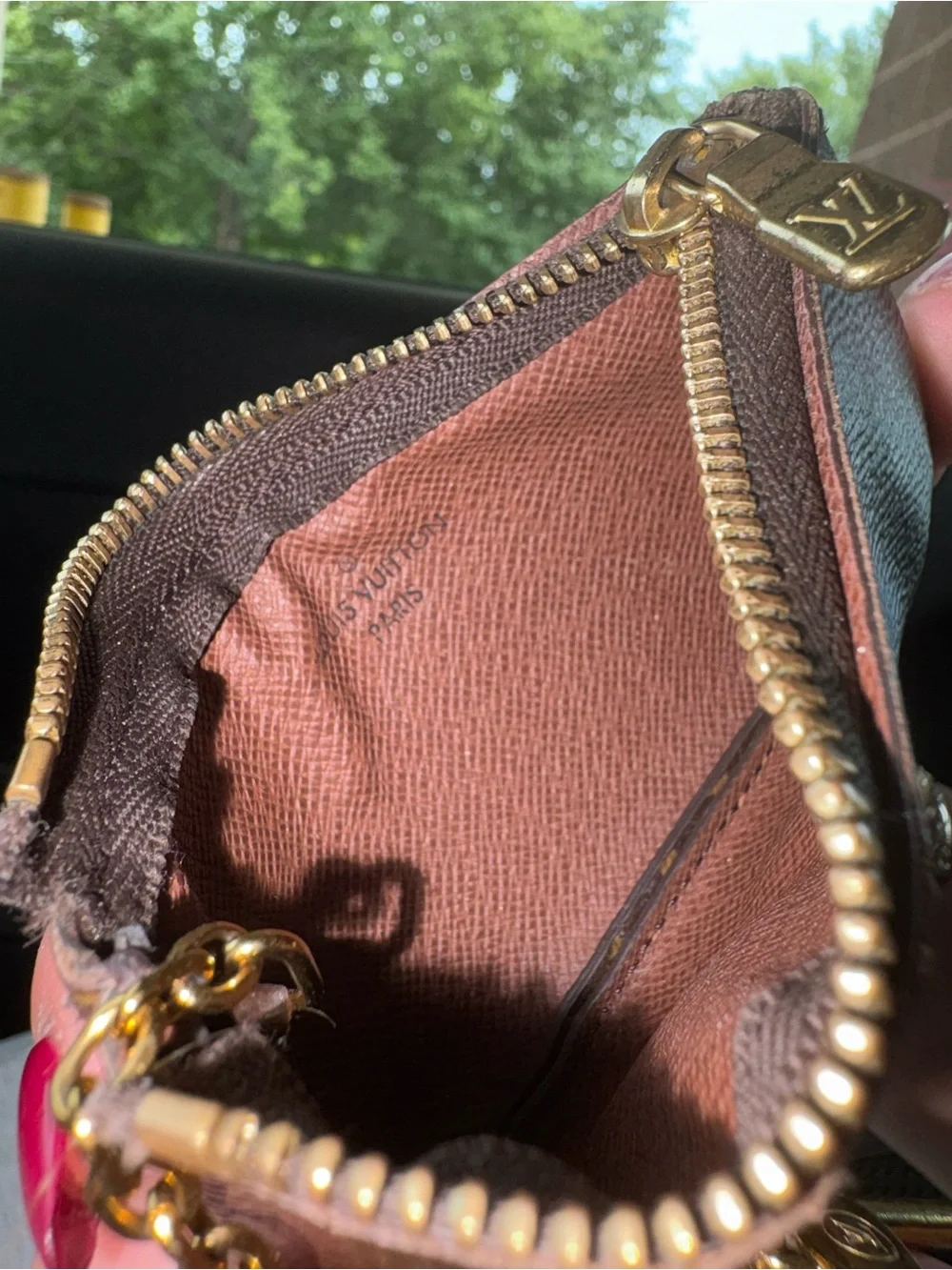 Louis Vuitton Brown Monogram Key Pouch with Gold Hardware